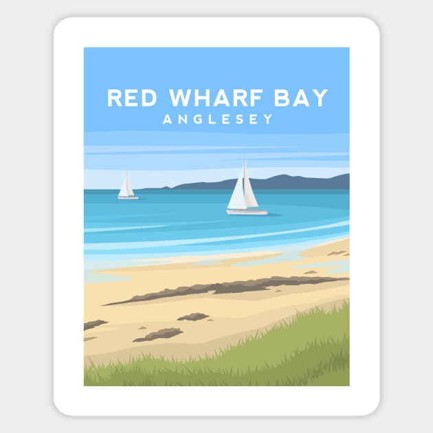 Red Wharf Bay - Anglesey, North Wales Sticker by typelab